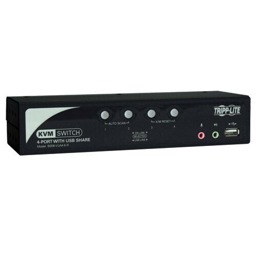 Tripp Lite 4-port Kvm Switch - With Audio, Osd And Peripheral Sharing