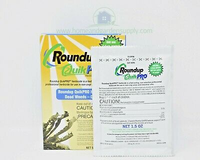 Roundup Quickpro 73.3% Glyphosate Weed And Root Killer 5 X 1.5oz Makes 5 Gallons