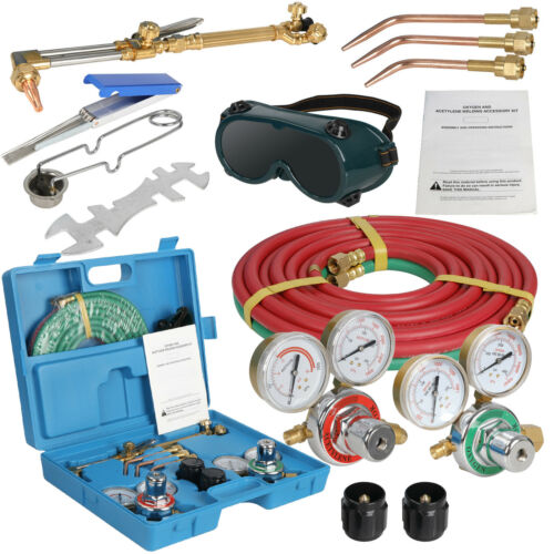 Gas Welding & Cutting Kit Oxygen Torch Acetylene Welder Tool 15pcs/set W/case Us