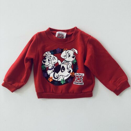 Vintage Disney Usa 101 Dalmatians Baby Sweater 12 Months Red Pullover