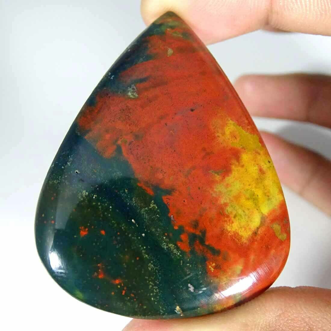 100% Natural Bloodstone Pear Shape Cabochon Loose Gemstone 110.20cts