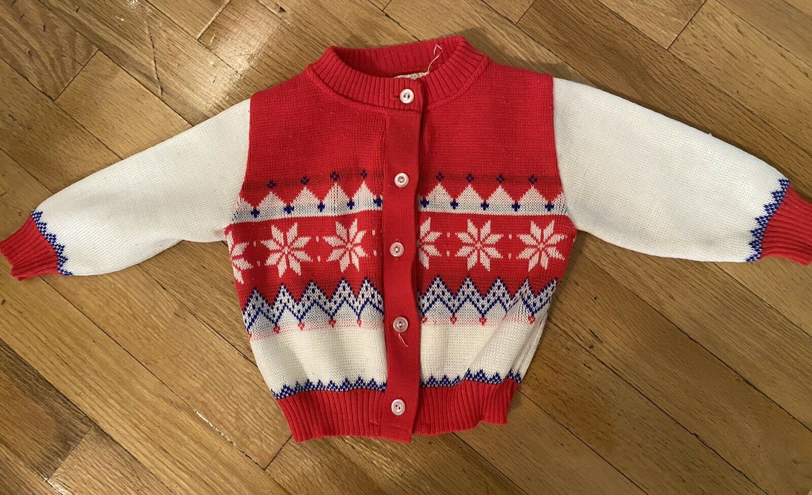 Vintage 1990’s Boys 18 Months Winter Cardigan Sweater Made In Japan