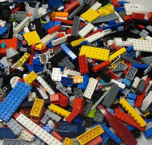 100 Lego Bricks Blocks Baseplates Wheels Bulk Parts Lot
