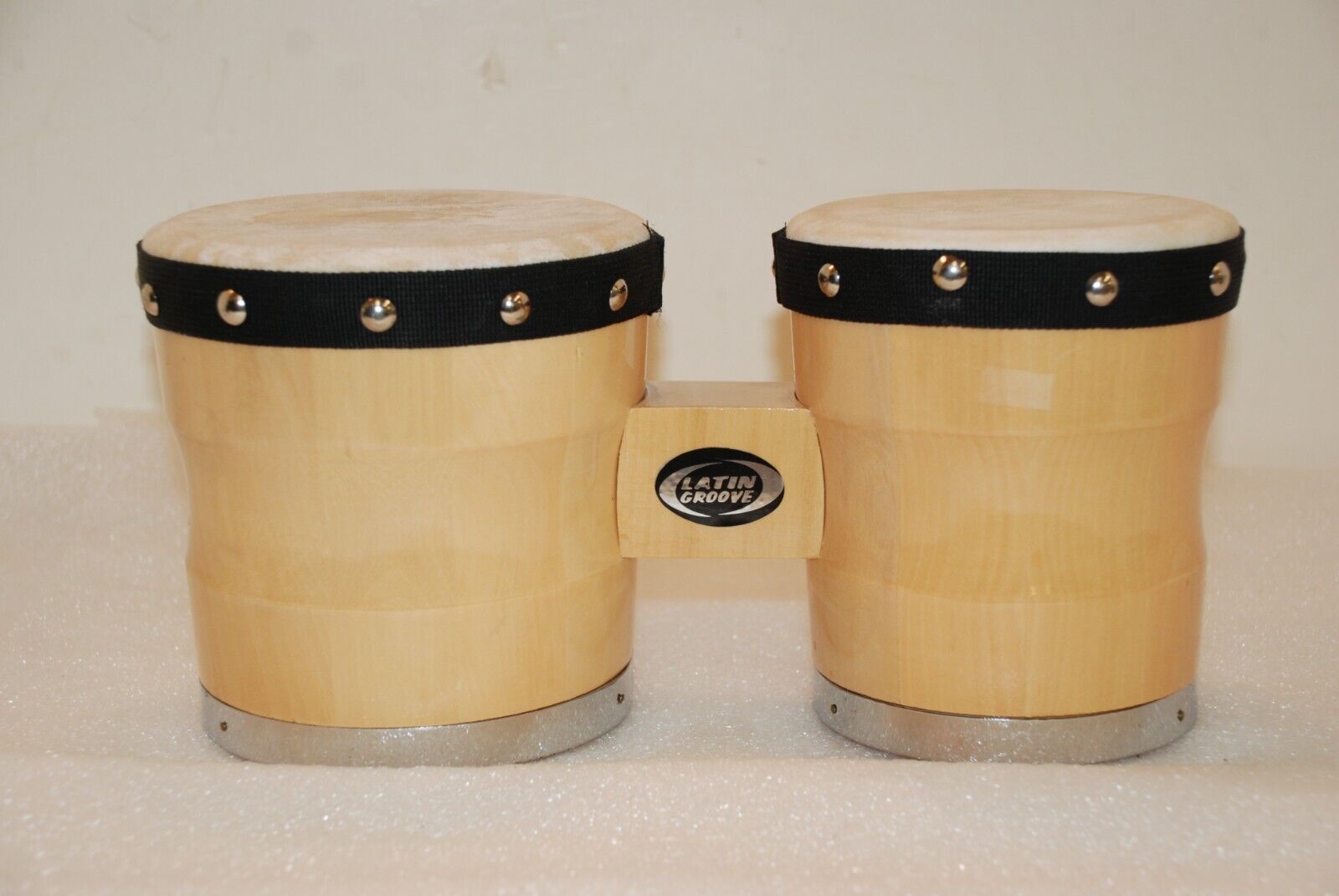 Vintage Wood Wooden 2 Bongo Drum Set 5"-6" Kid Or Adult Nos