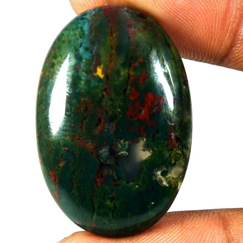 Green Blood Stone 100% Natural Gemstone Oval  Cabochon 23x34x07mm 48.95cts