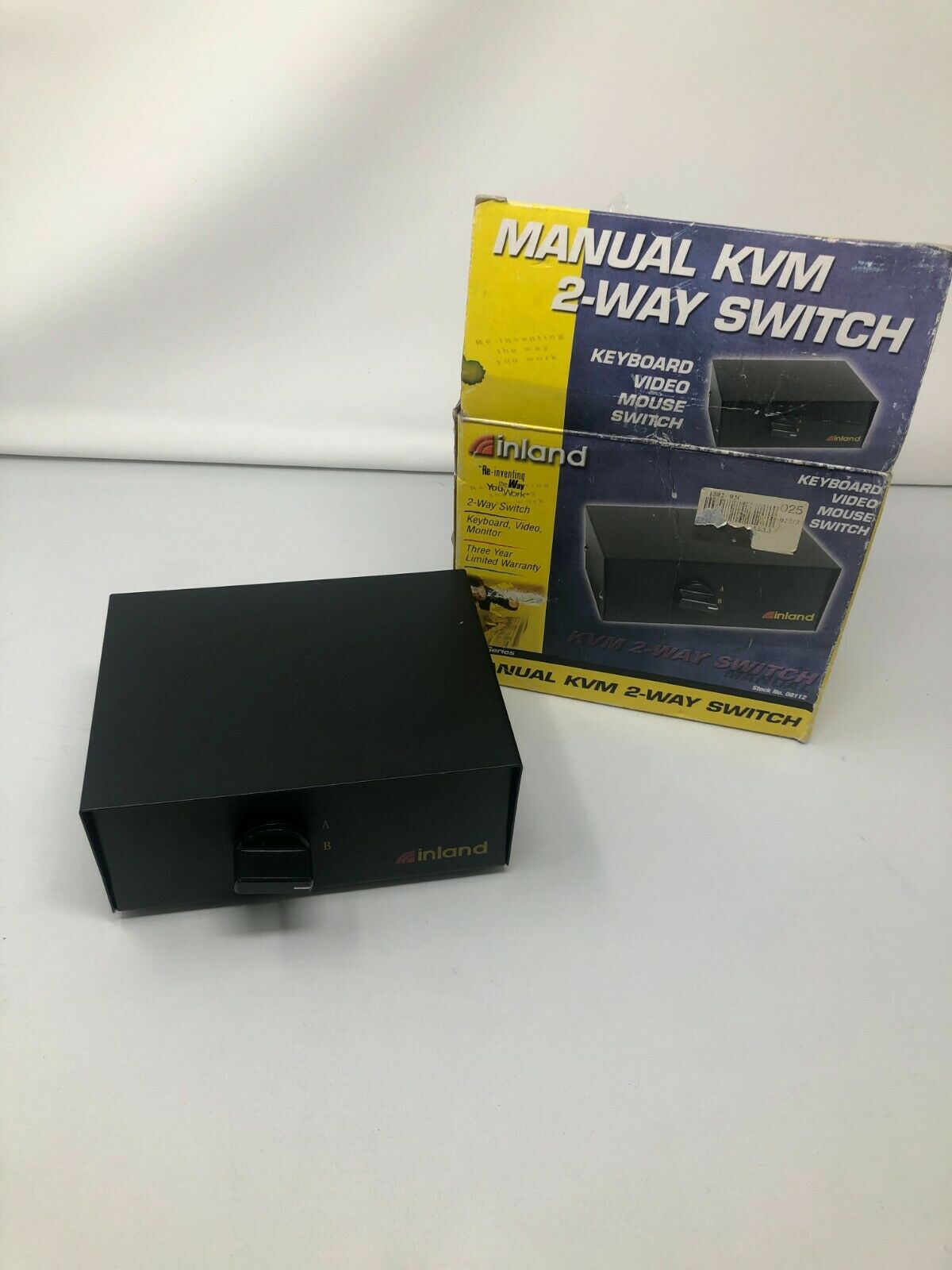 Inland Manual Kvm 2 Way Switch Keyboard Video Mouse Switch