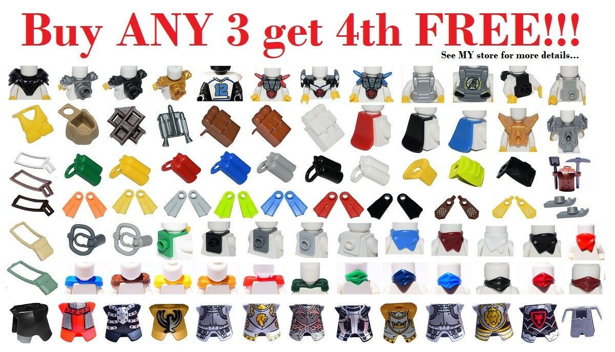 ☀️new Lego Pick Your Body Wear Armor Scarfs Vests Bags Sacs City Minifigure Mini