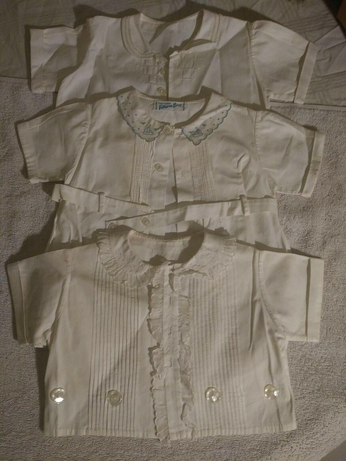 Handmade 1950-60 Vintage Feltman Bros Baby One Piece 100% Cotton 2ornate Shirts