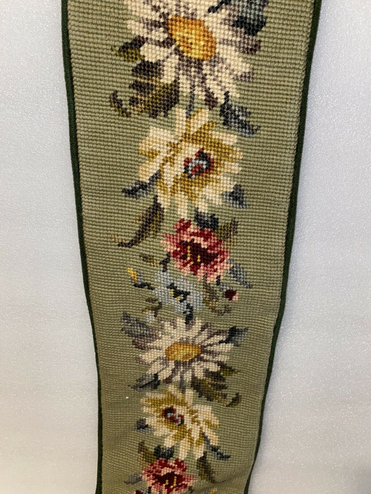 Antique Needlepoint Bell Pull
