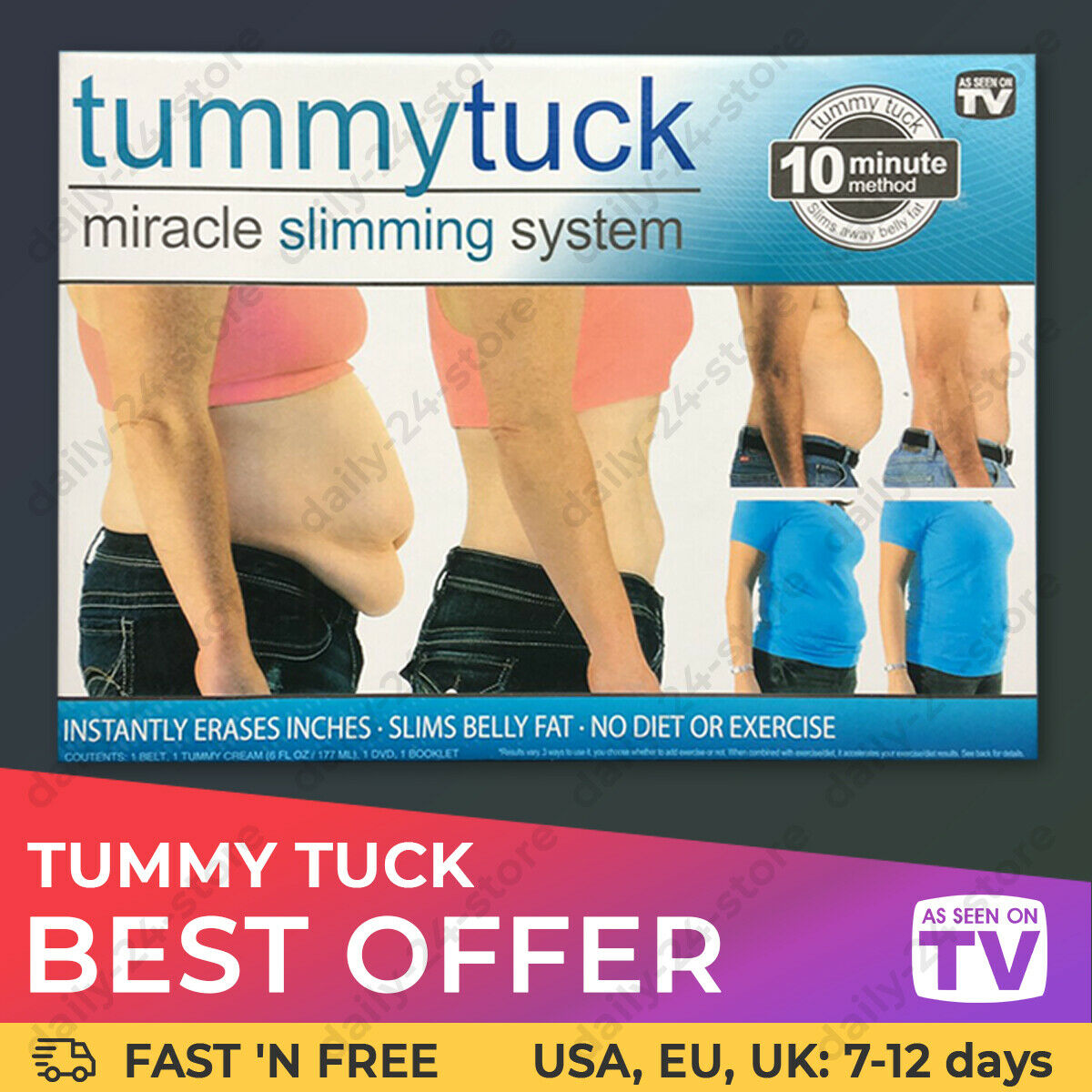 Tummy Tuck Miracle Slimming System Belt. Weight Loss. Size 1 2 3. As On Tv