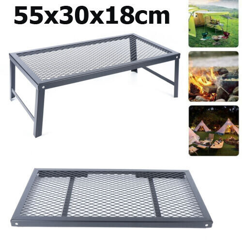 Folding Campfire Grill Outdoor Camping Griddle Grate Over Fire Pit Barbecue Rack