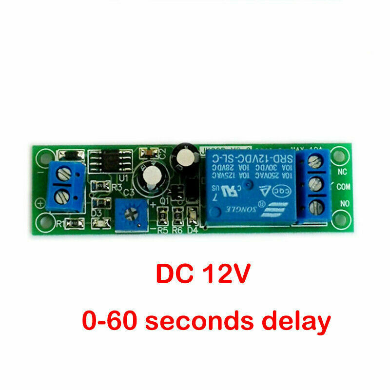 1 Pc 12 Vdc Adjustable On Delay Time  0 To 60 Seconds 10 Amp Relay Board X1