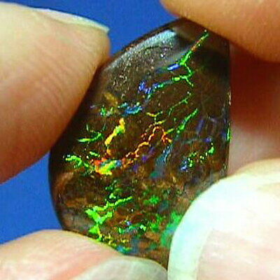 Green & Violet * 6ct Natural Australian Solid Matrix Boulder Opal * See Video