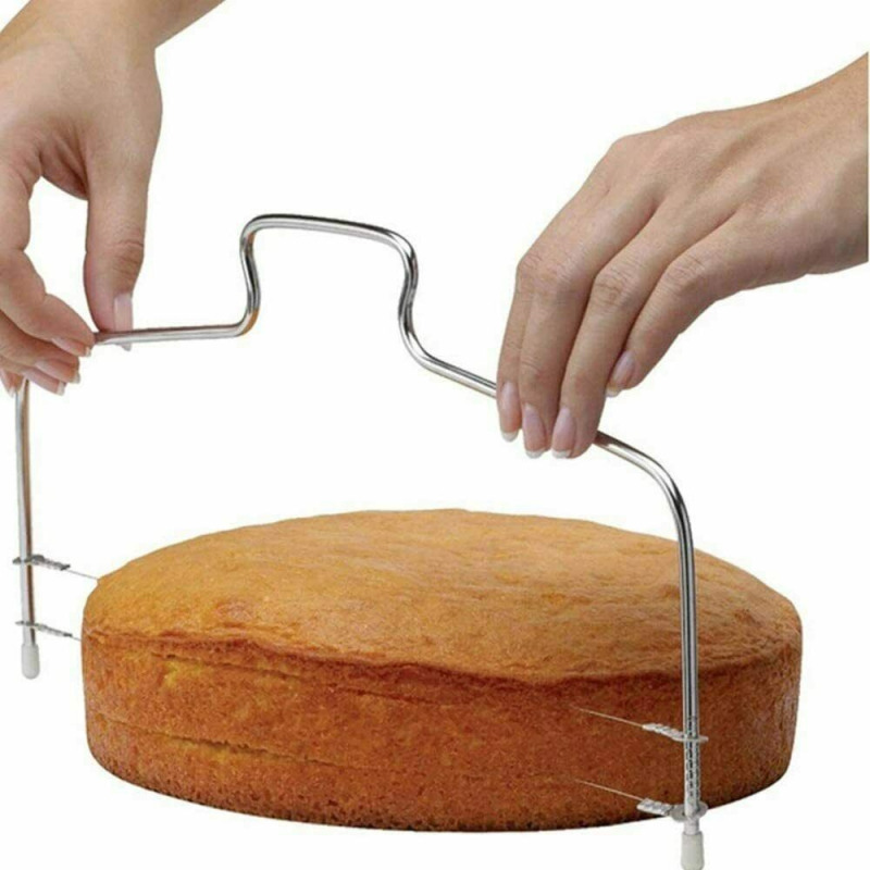 Professional Cake Cutter Stainless Steel Adjustable Double Cutting Wire Leveller