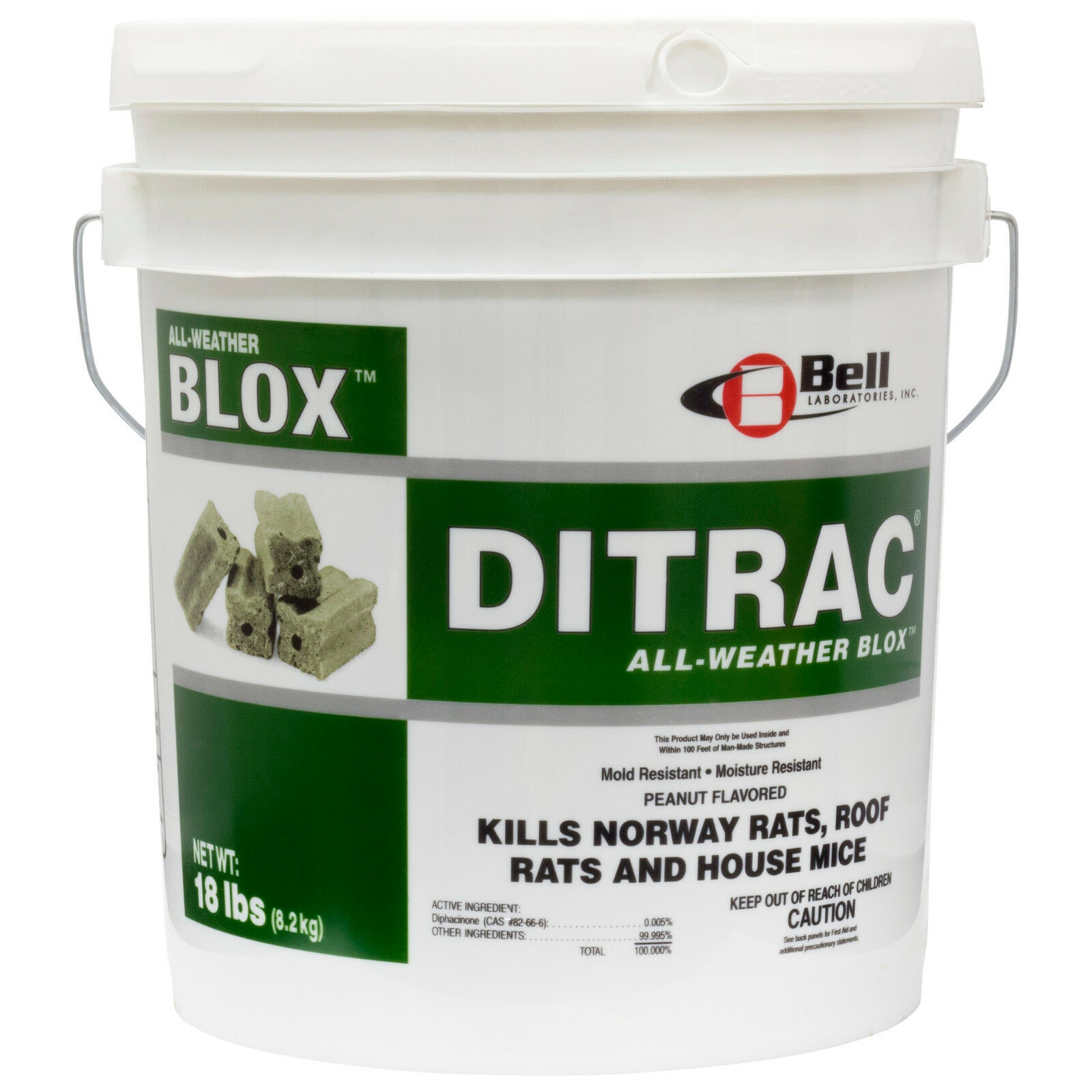 Ditrac Rat Mouse Rodent Bait Blocks ( 18 Lbs) All Weather Blox Kills Rats Mice