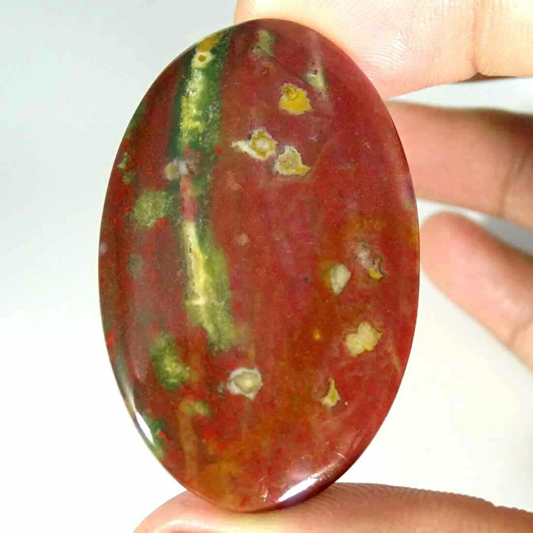 100% Natural Bloodstone Oval Shape Cabochon Loose Gemstone 54.10cts