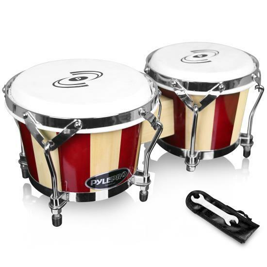 Pyle Pbnd10 Hand-crafted Wooden Bongos - Bongo Drums