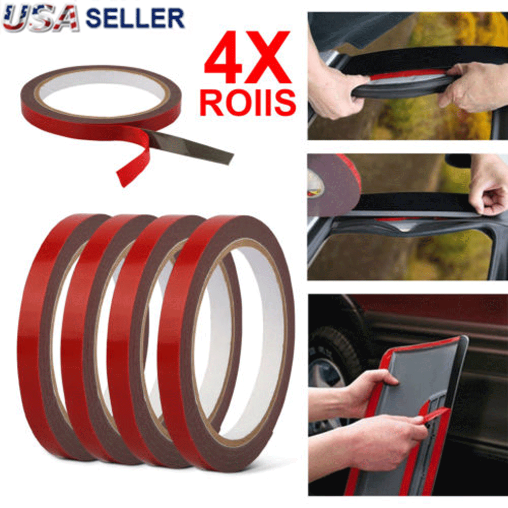 4x Auto Truck Car Acrylic Foam Double Sided Attachment Tape Adhesive 3m X 10mm
