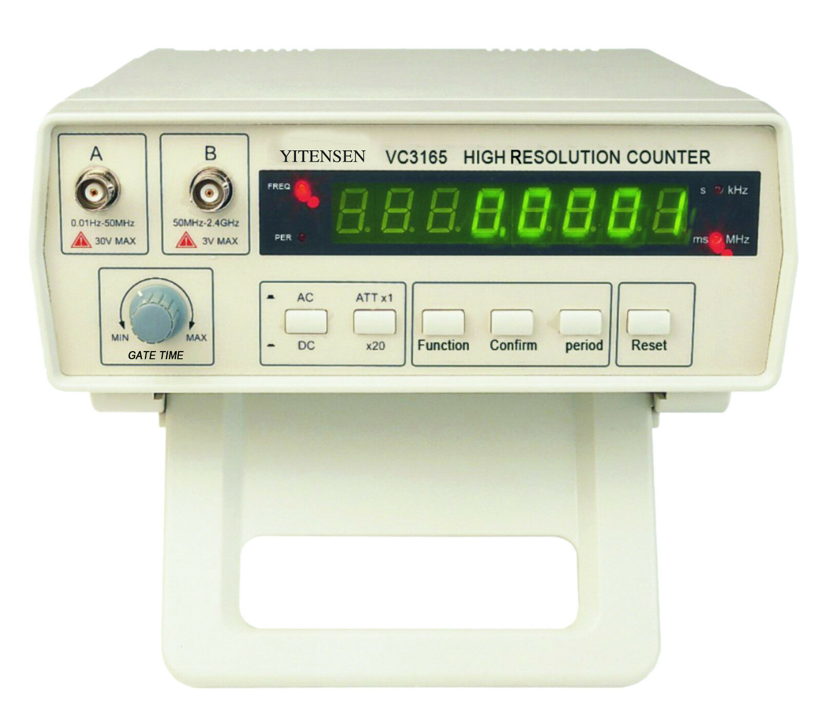 1 New Yitensen-pakrite(r) High Resolution Frequency Counter W/probe Vc3165, Usa