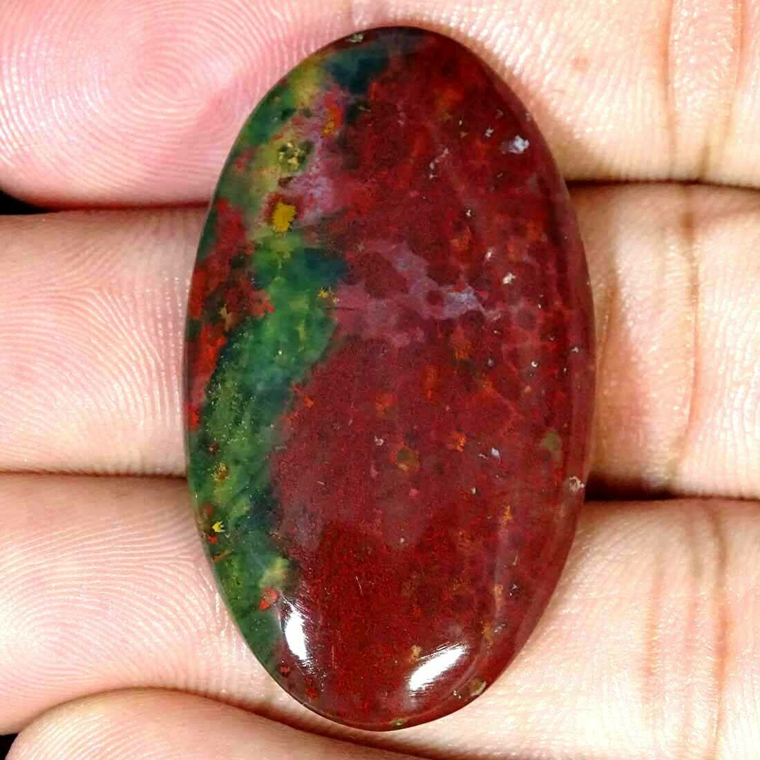 44.60cts Natural Bloodstone Oval Cabochon Loose Gemstone