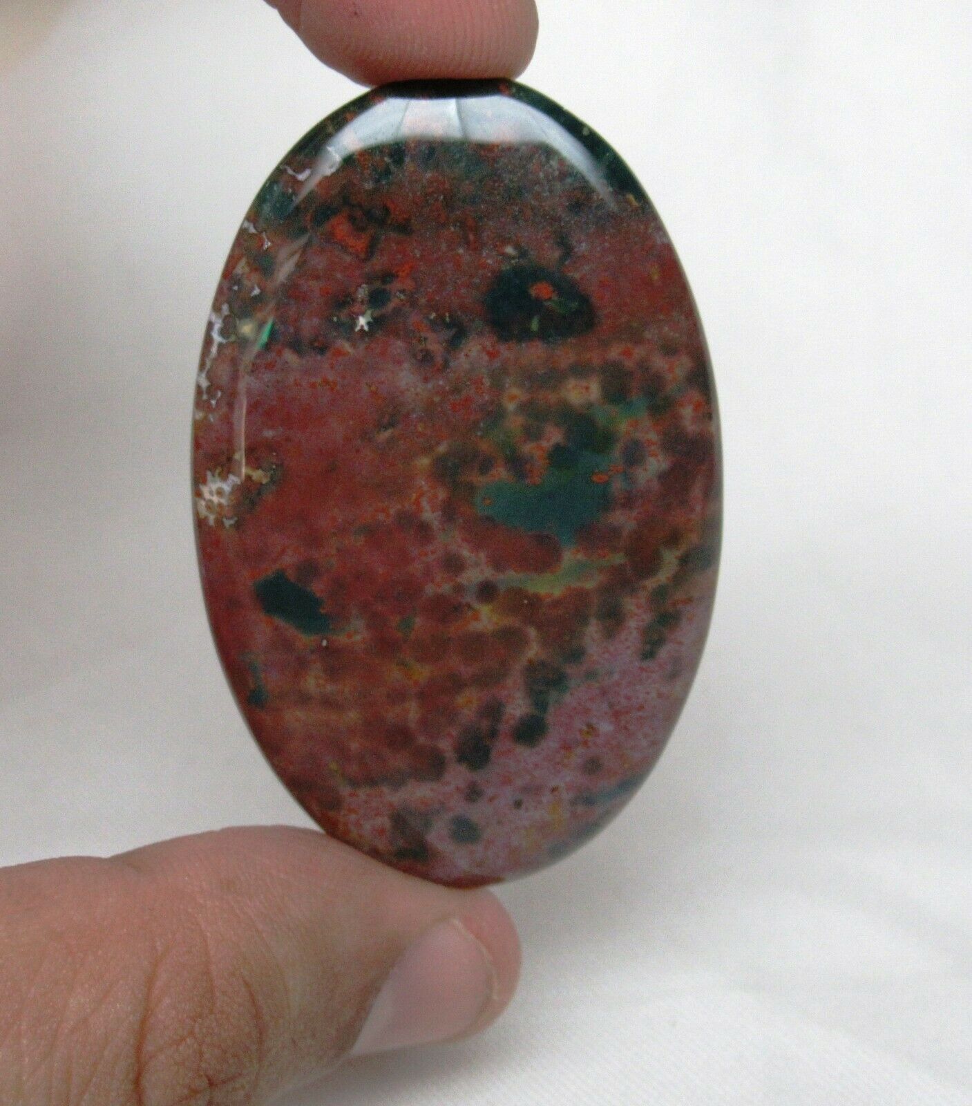 Blood Stone Cabochon Oval 81 Cts. Flat Back Natural Loose Gemstone G 1358