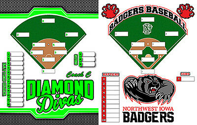 Personalized Magnetic Dry Erase Coaches Lineup Board For Softball, Or Baseball