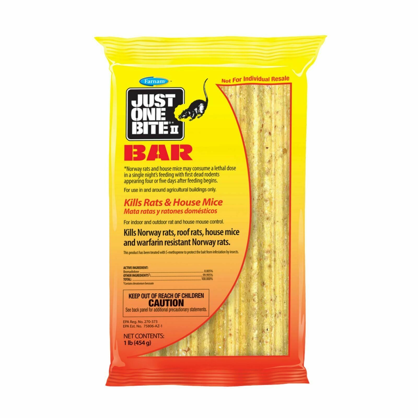 Just One Bite Ii Bait Bars Block Rodent Rat Mouse Mice Killer, 1 Lbs Pack