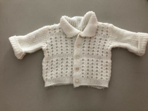 Vintage Infant/newborn White Button-down Sweater