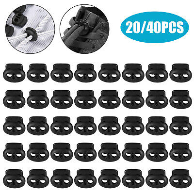 40 Toggle Double Hole Spring Elastic Drawstring Rope Cord Lock Clip End Stopper