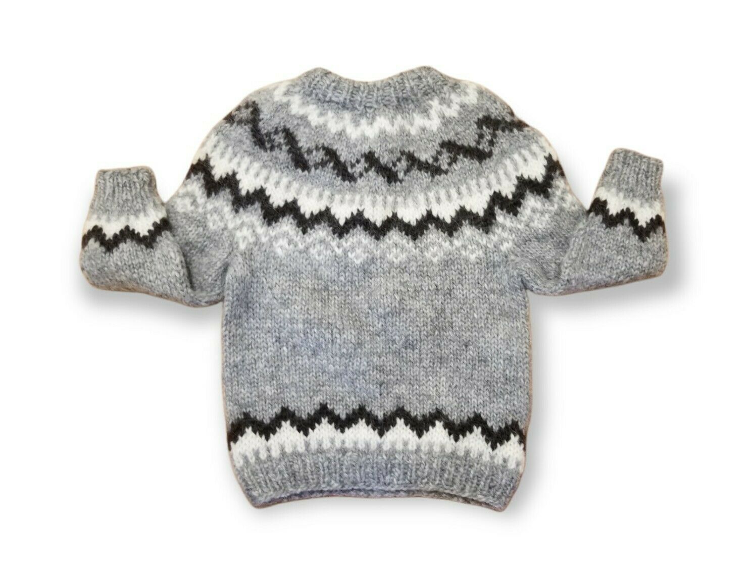 Childs Fair Isle Icelandic Sweater Size S? Unisex Nos Nwt Hand Knitted