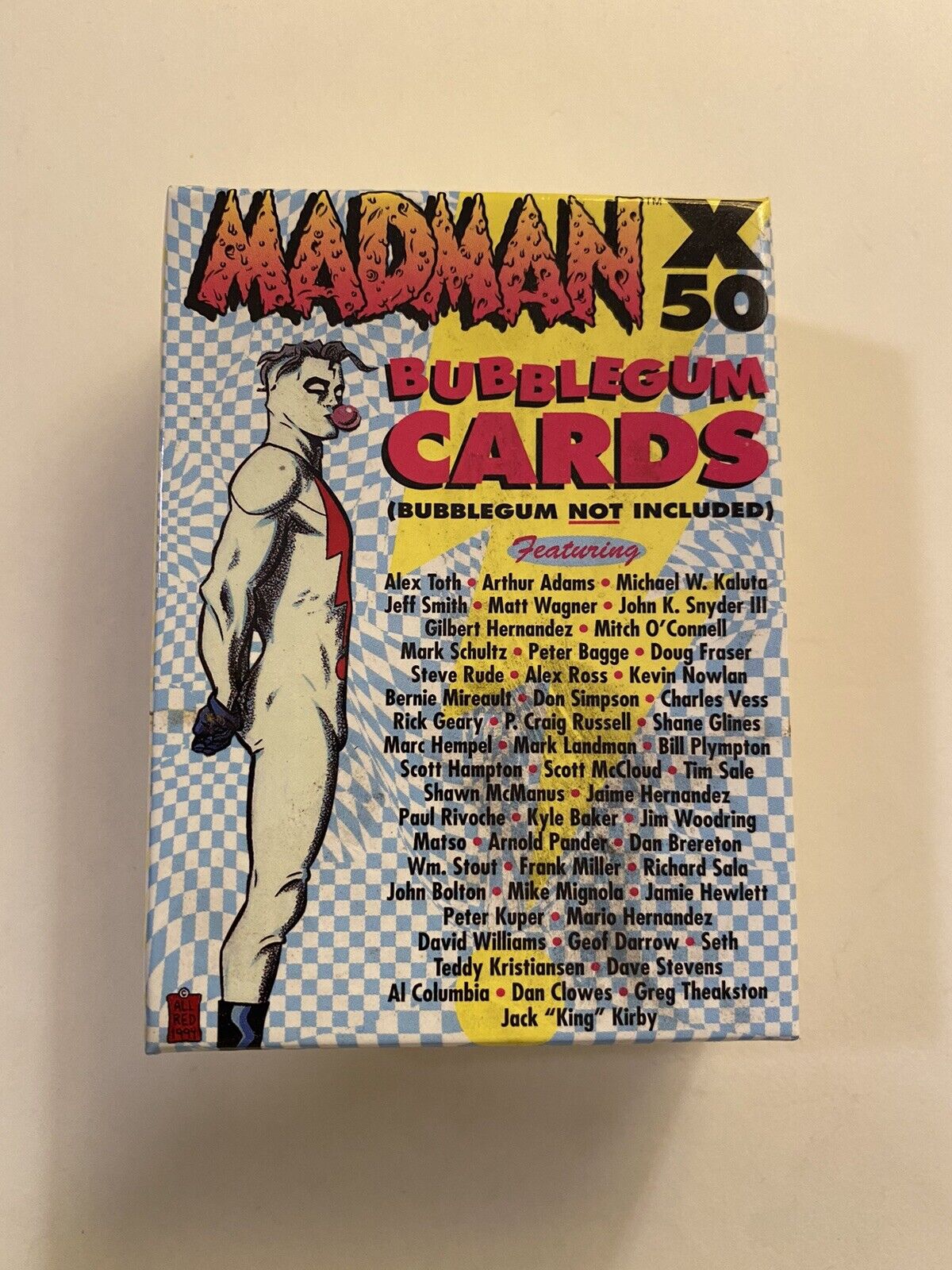 Madman X50 Bubblegum Cards - Dark Horse Comics 1994 - Box Back Has Damage