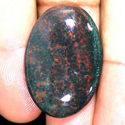 100% Natural Red Green Blood Stone Oval Cabochon 42.65 Cts 24x36x6 Mm Gemstone