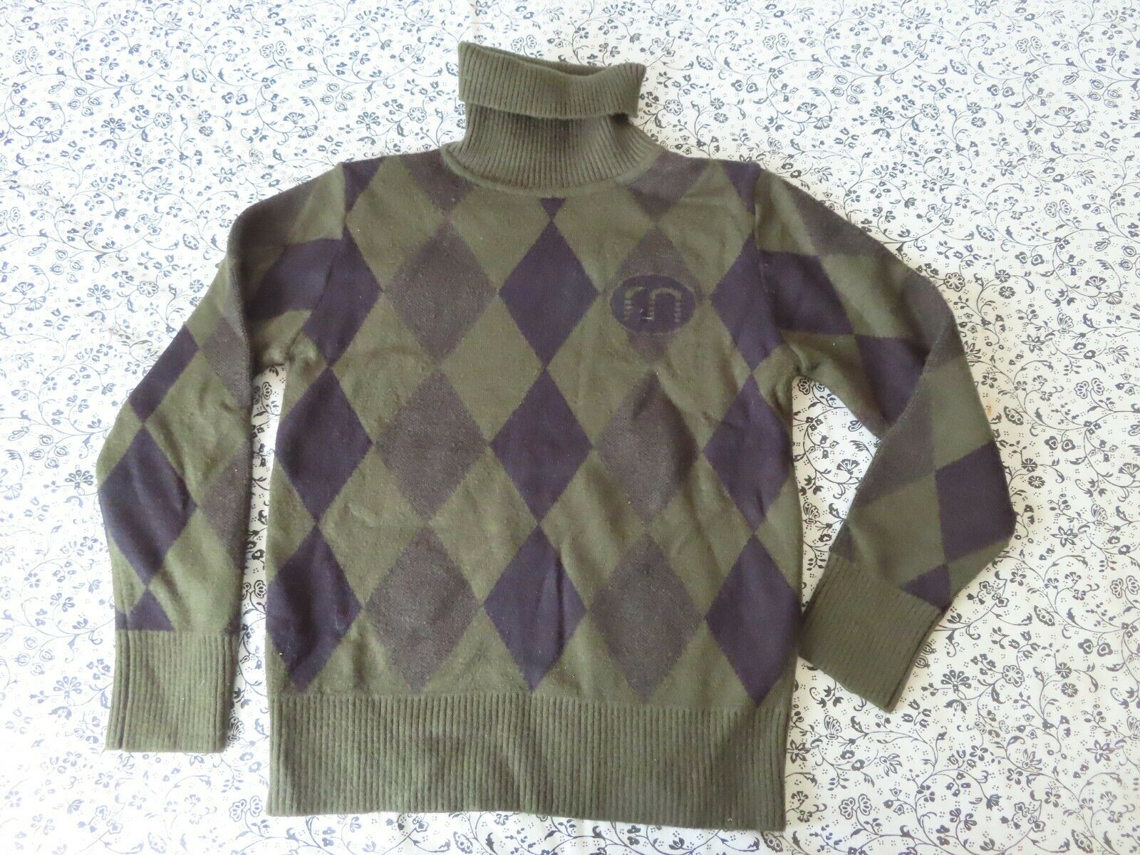 Vintage Argyle Kids Turtleneck Sweater