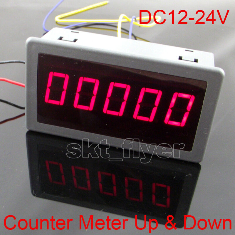 0.56" Red Led Digital Reversible Counter Meter Up & Down Dc12-24v High Quality