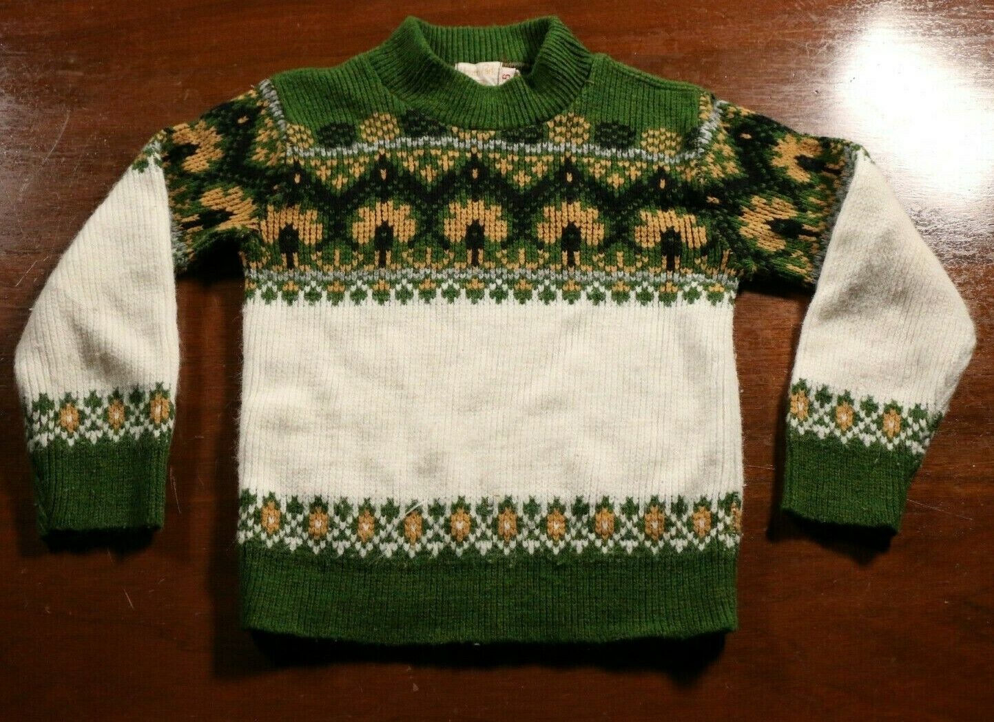 Vintage 60s 70s Amc Youth Park Sweater Kids Holiday Christmas Winter Orlon