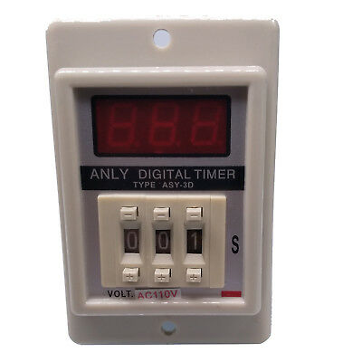 Us Stock Asy-3d 1-999s Ac110v Power On Delay Timer Digital Time Relay 8p W/ Base