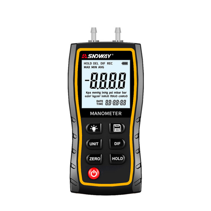 Digital Differential Manometer Handheld Air Gas Pressure Gauge Meter ±103.42kpa
