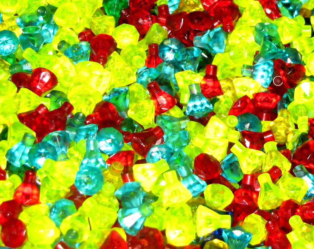 ☀️lego Grab Bag Lot Of 100 Transparent Pirate Jewels Crystals Treasure Gems