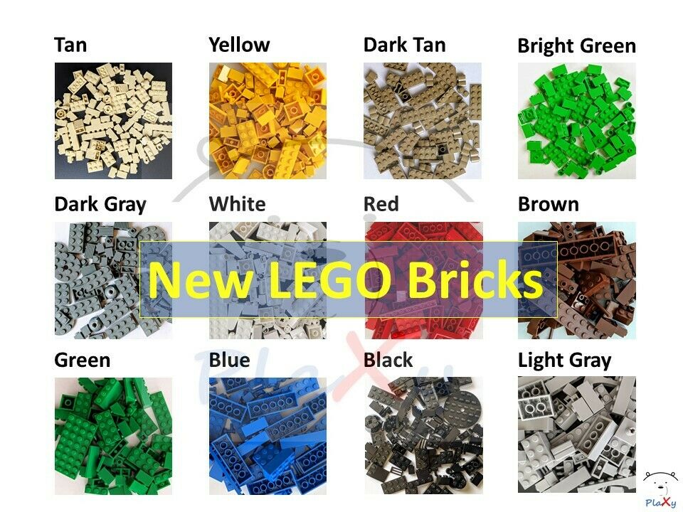 New 💥 50/100 Pcs Lego Bulk Lot Pack, Sorted By Color! Bricks Block Plate Bonus