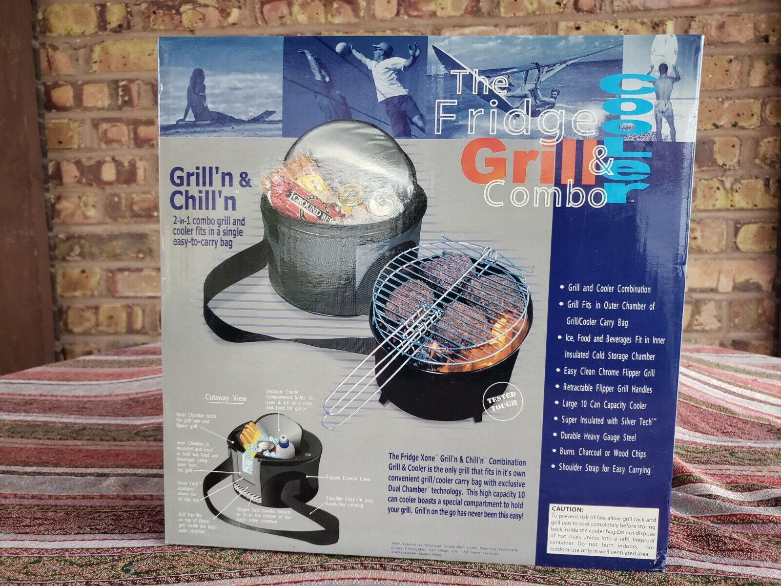 Grill N And Chill N 2 In 1 Combo Bbq Grill And Cooler Portable With Carry Bag