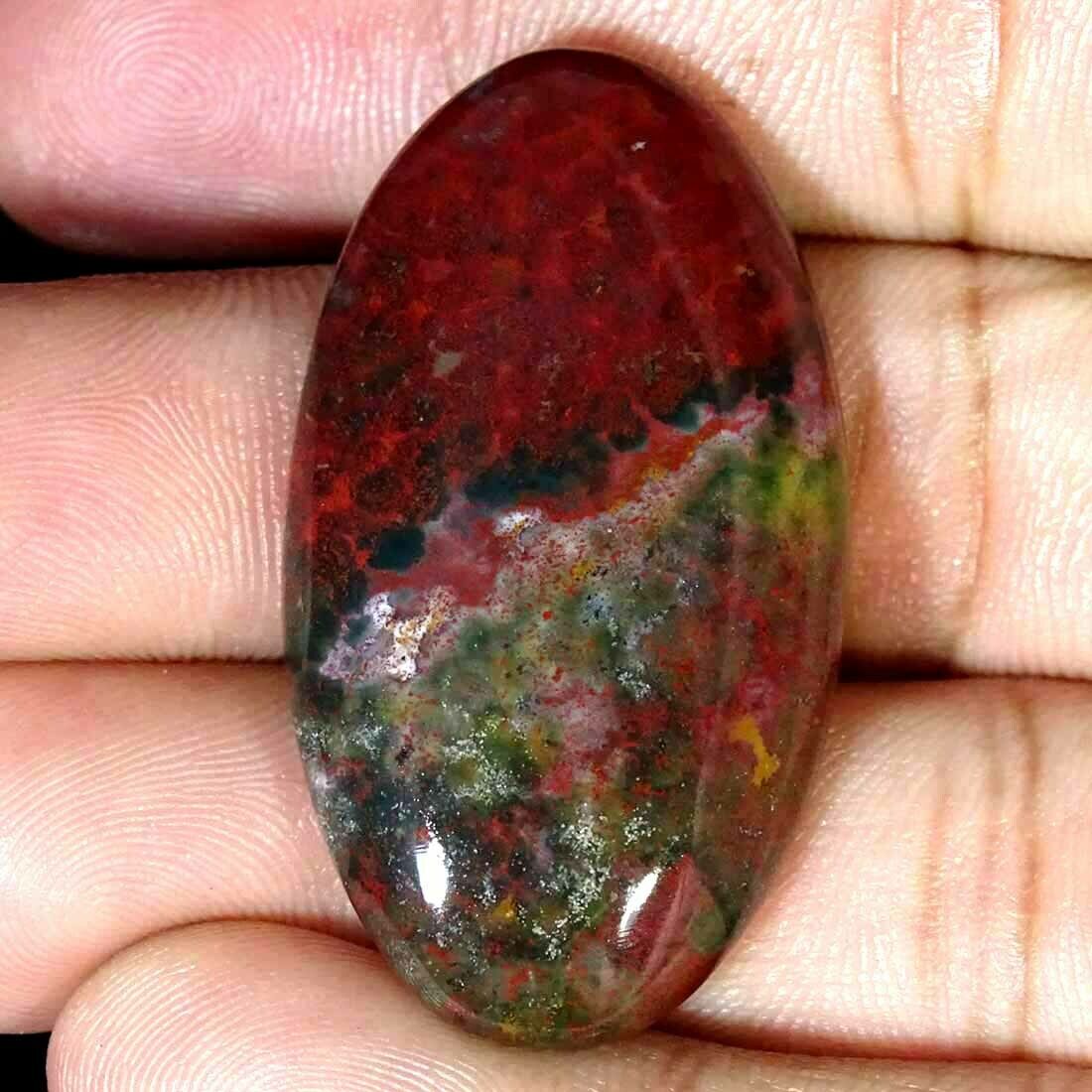 47.60cts Natural Bloodstone Oval Cabochon Loose Gemstone