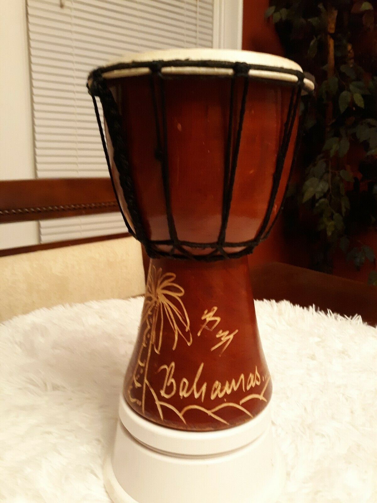 Hand Crafted Bongo Drum From The Bahamas Souvenir Collector's Item