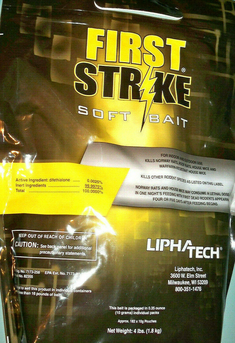 First Strike Soft Rat Mouse Mice Rodent Killer Bait 4lb Free 2-3 Day Arrival